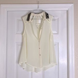Pretty Good Brand, cream blouse, size M